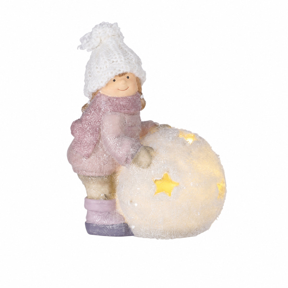 Vinterbarn med lysande snöboll