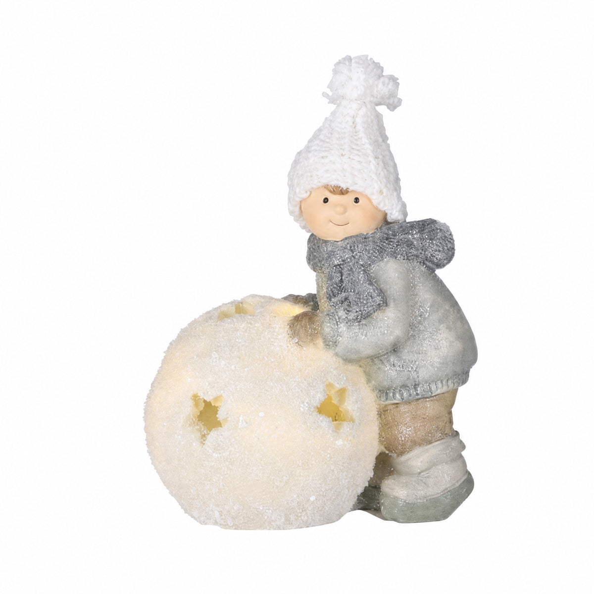 Vinterbarn med lysande snöboll