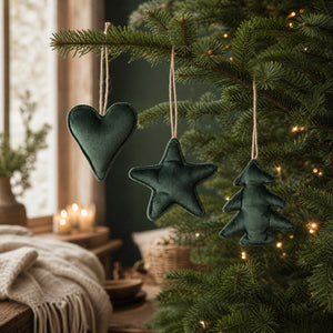 Julgranshänge i grön velour