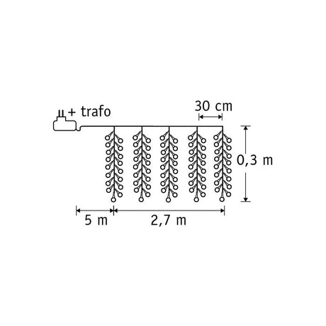 Lyskæde istapper 260 led-lys 270 cm lang