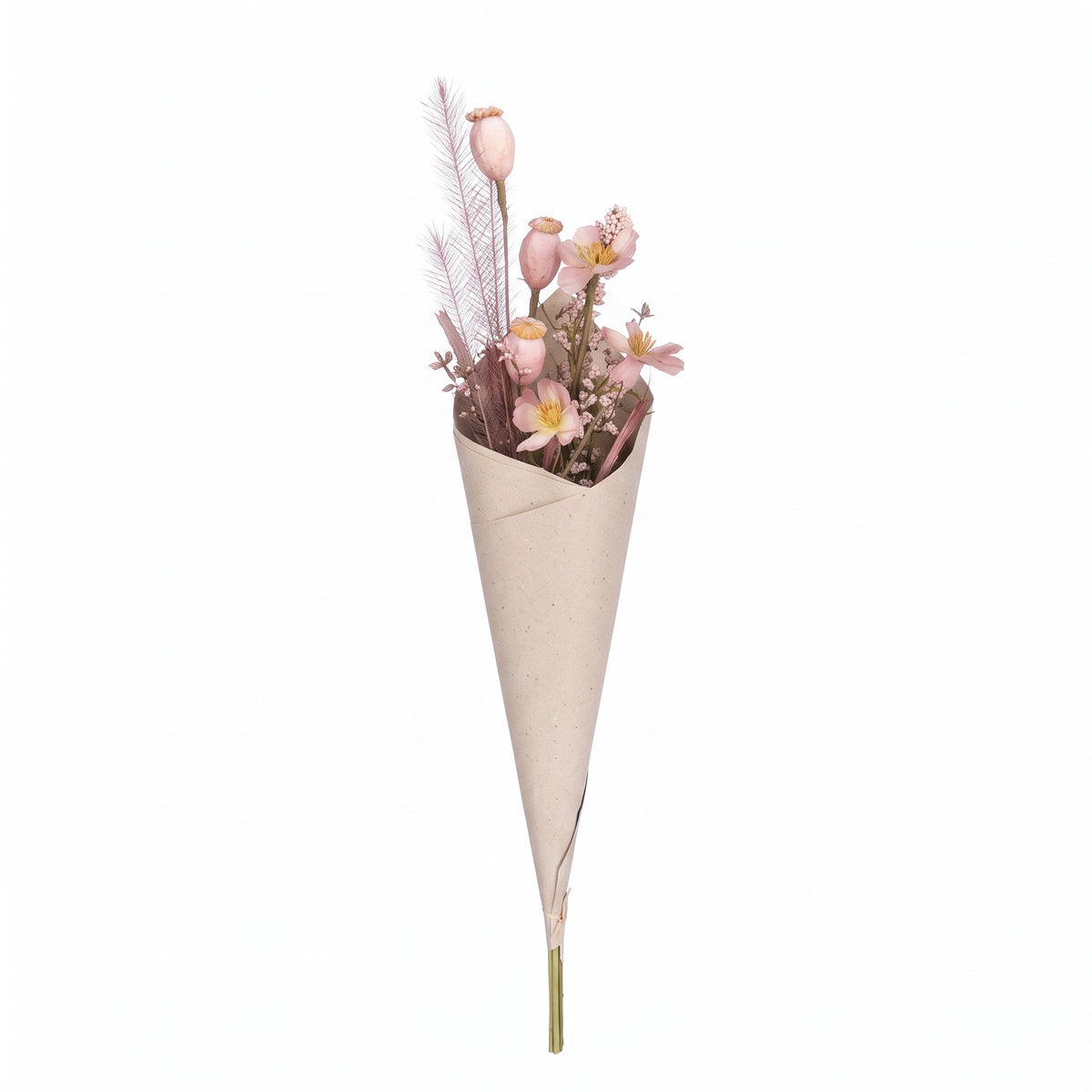 Blombukett med en torkad look ljusröd 60 cm