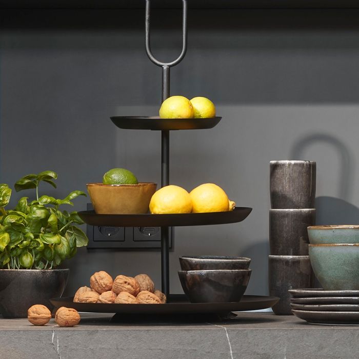 Tabo stentøj krus sort uden hank med citroner og valnødder