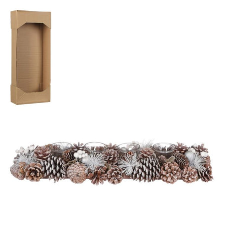 Adventsstage med kogler og hvide bær