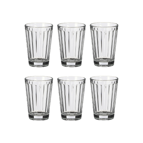 6 vandglas med riller 19 cl