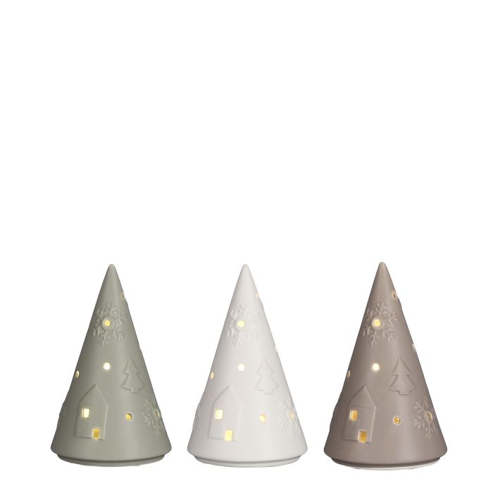 Top i porcelæn med lys mellem størrelse