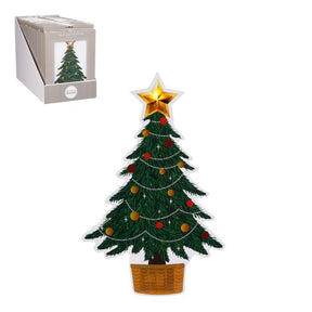 Vinduespynt Juletræ med lysende stjerne