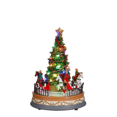 Spilledåse med juletræ og heste