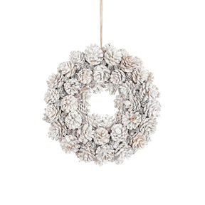 Snehvid koglekrans 35 cm i diameter