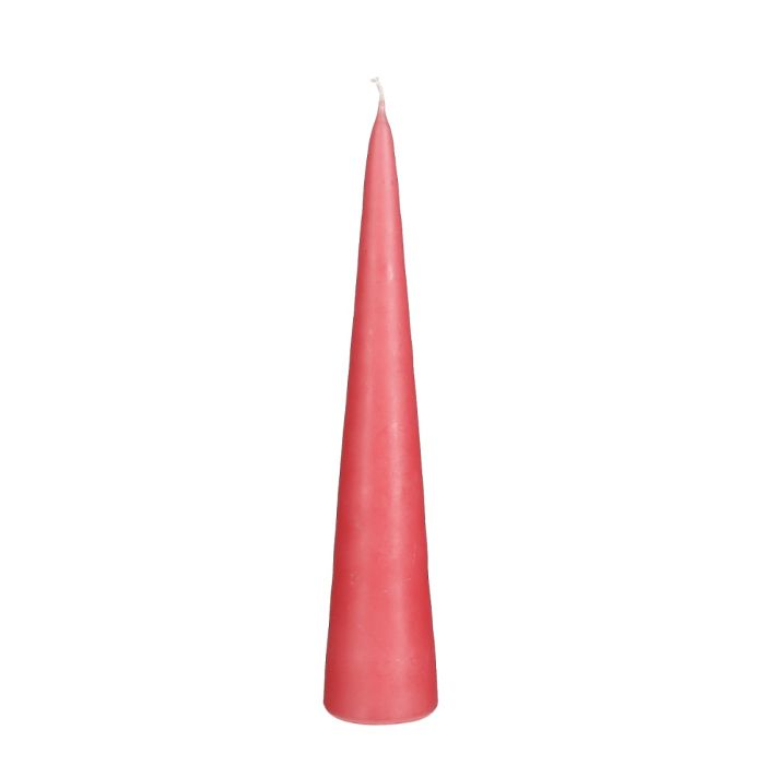 Kegleformet lys 25 cm højt laksefarvet