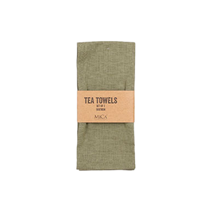 Grønne viskestykker med brun label