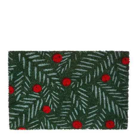 Dørmåtte med taksgrene og bær