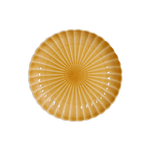 Pesca middagstallerken i okkerfarvet keramik