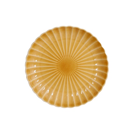 Pesca middagstallerken i okkerfarvet keramik