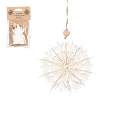 Håndlavet vifte hvid 15 cm i dia