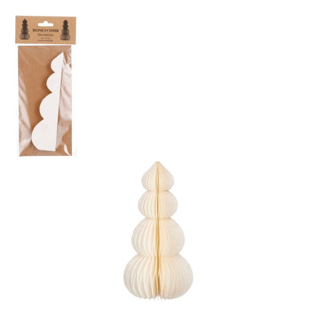 Håndlavet Juletræ creme 20 cm højt