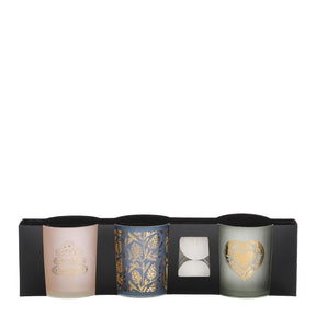 Fyrfadsstager 3-pak jul hvid blå grøn