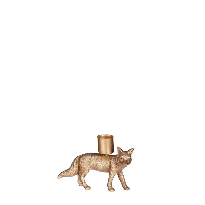 Lysestage ræv guldfarvet 