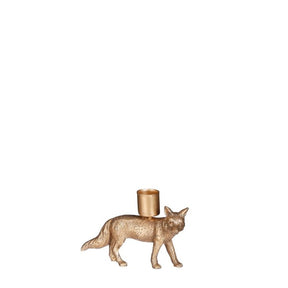 Lysestage ræv guldfarvet 