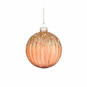 Julkulor i klarglas med glitter