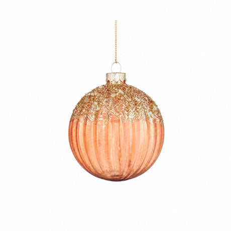 Julkulor i klarglas med glitter
