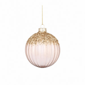 Julkulor i klarglas med glitter