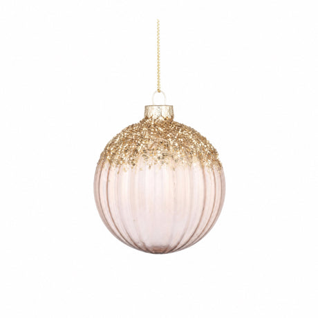 Julkulor i klarglas med glitter