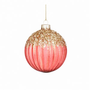 Julkulor i klarglas med glitter