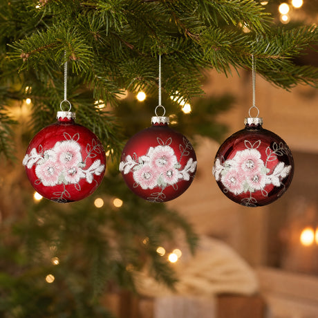 Julkulor med blommotiv