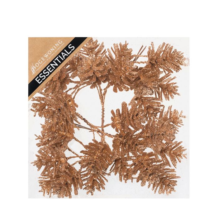 Glitterkogler på wire kobberfarvede