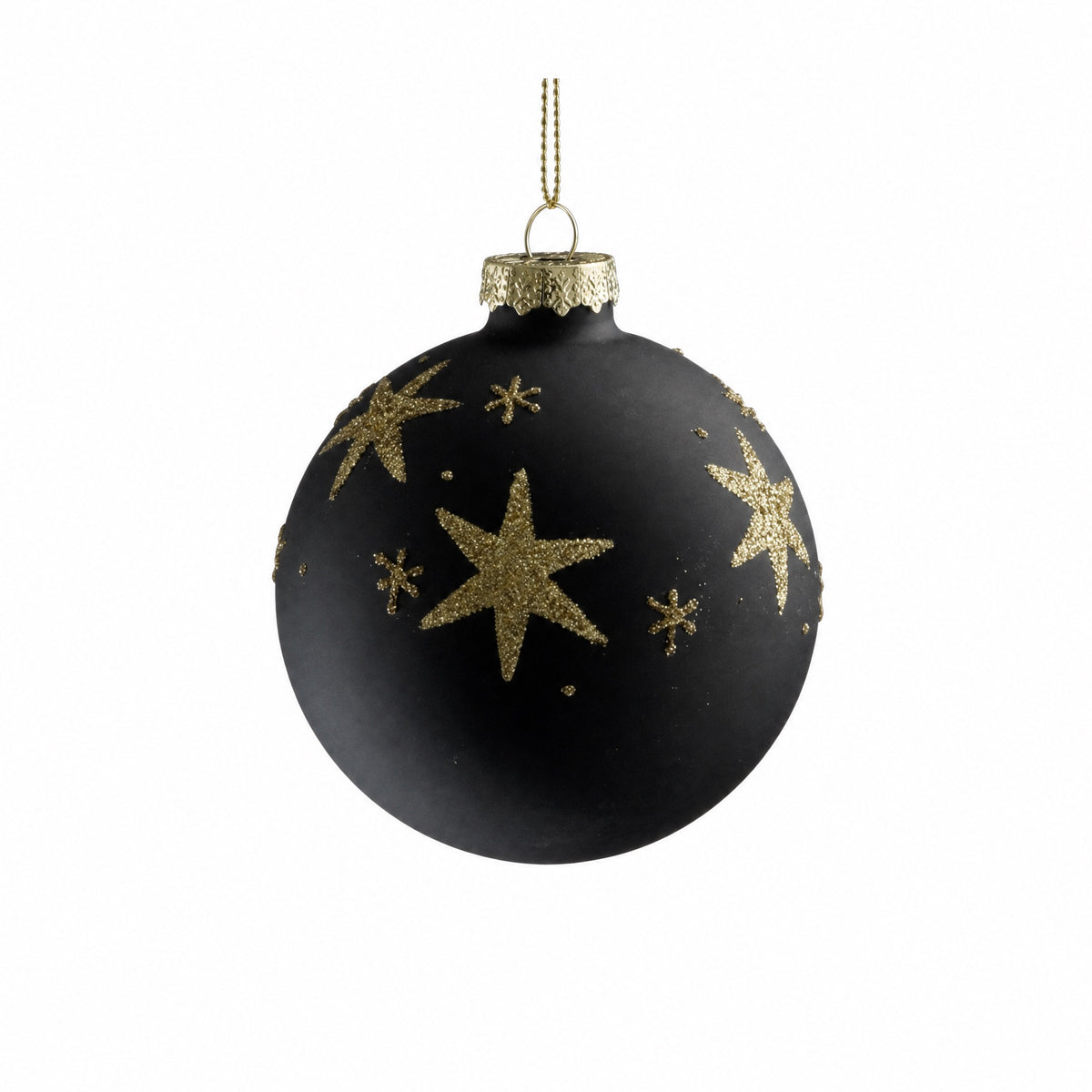 Julkula med guldglitterstjärnor 8 cm i diameter 