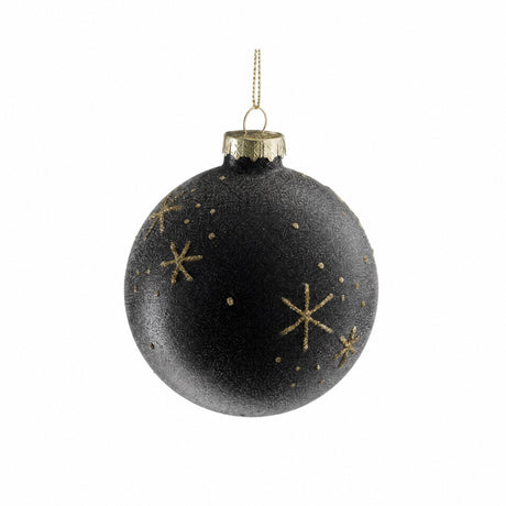 Julkula med guldglitter snöflingor 8 cm i dia