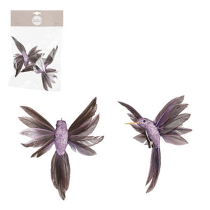 Kolibri med klips lilla 2-pak 