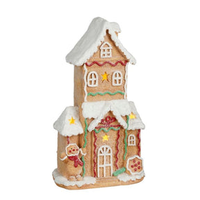 Honningkagehus med lys 48 cm højt