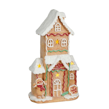 Honningkagehus med lys 48 cm højt