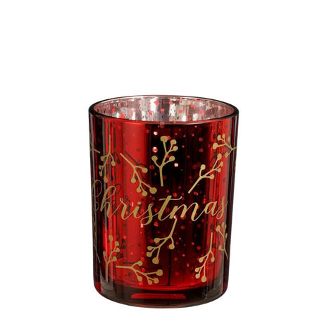 Fyrfadsstage Christmas rød 12 cm høj