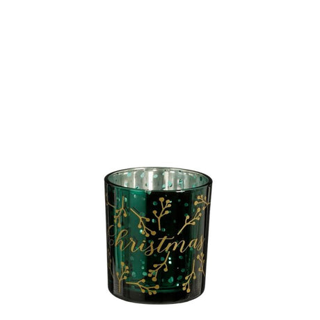 Fyrfadsstage Christmas grøn 8 cm høj