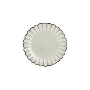 Corfu tallerken i grå med facon som en blomst