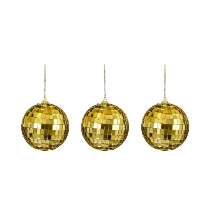 Spejlkugler guld 8 cm i dia 3-pak
