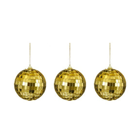 Spejlkugler guld 8 cm i dia 3-pak