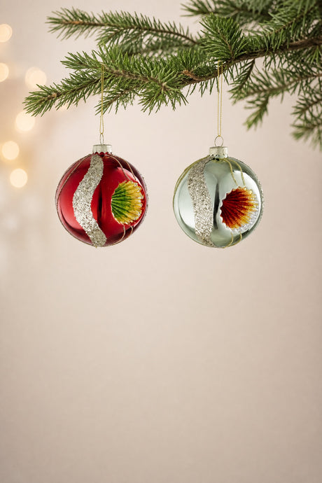 Julkula Reflekterande röd eller mint 8 cm i dia