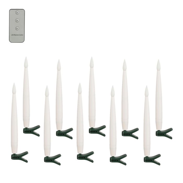 Hvide LED-lys med klips 10-pak