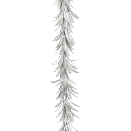 Sølvfarvet guirlande med blade 