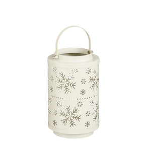 Lanterne med snefnug beige