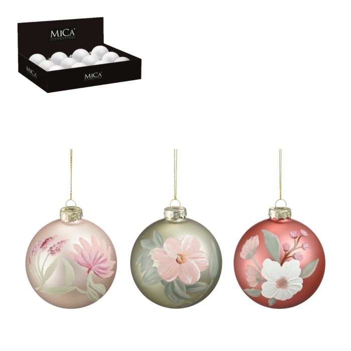 Julekugler med malede blomster