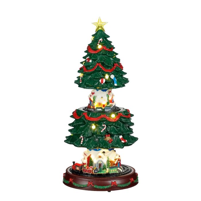 Juletræ med tog 46 cm højt
