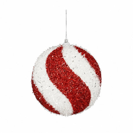 Randiga julgranskulor i glitter