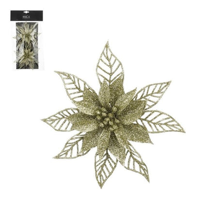 Julestjerne i lysegrønt glitter med klips