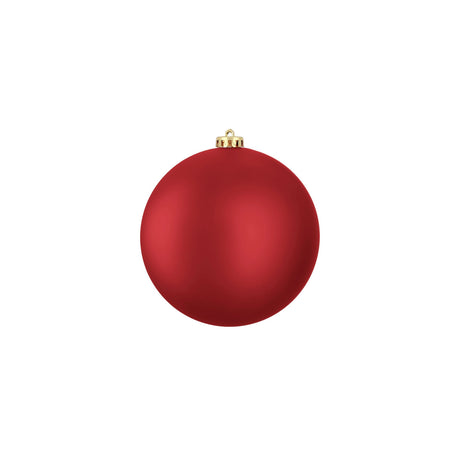 Stor matt mörkröd julgranskula 12 cm i diameter i återvunnen plast