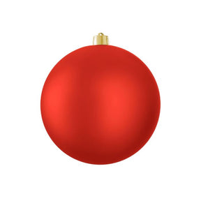Stor julekugle mat rød 25 cm i dia
