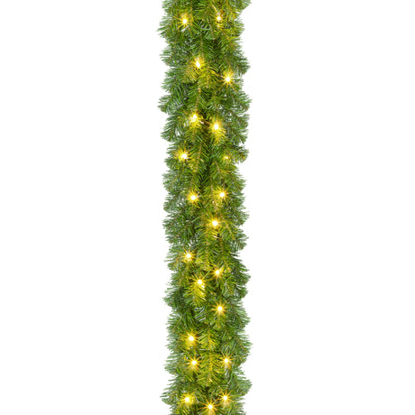 Grangirlang med ljus, 180 cm lång, 230 V, för utomhusbruk